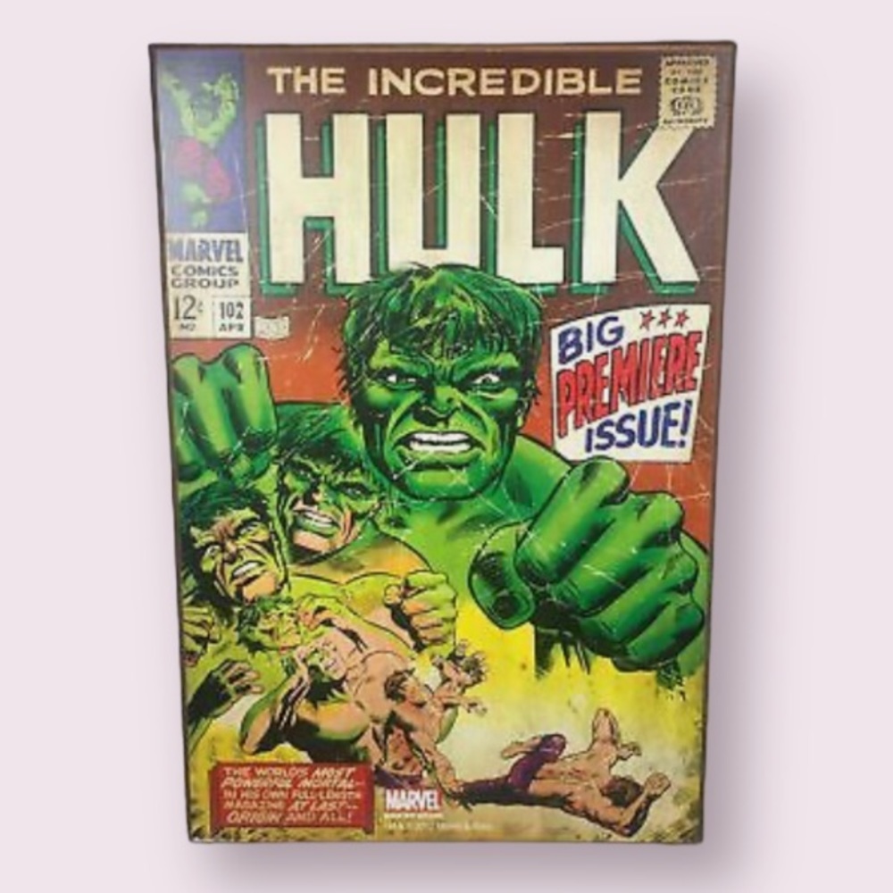 Marvel Comics Incredible Hulk #102 Comic Book Wood Plaque Silver Buffalo Rare